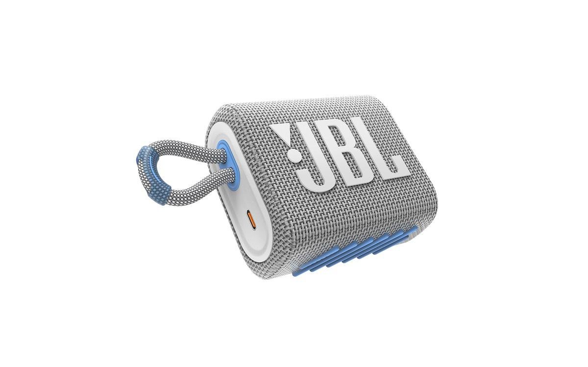 JBL Go 3 Eco é menor, mas tem menos autonomia.