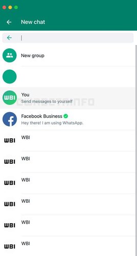 A opção de enviar mensagem para você mesmo no WhatsApp deve chegar em breve.