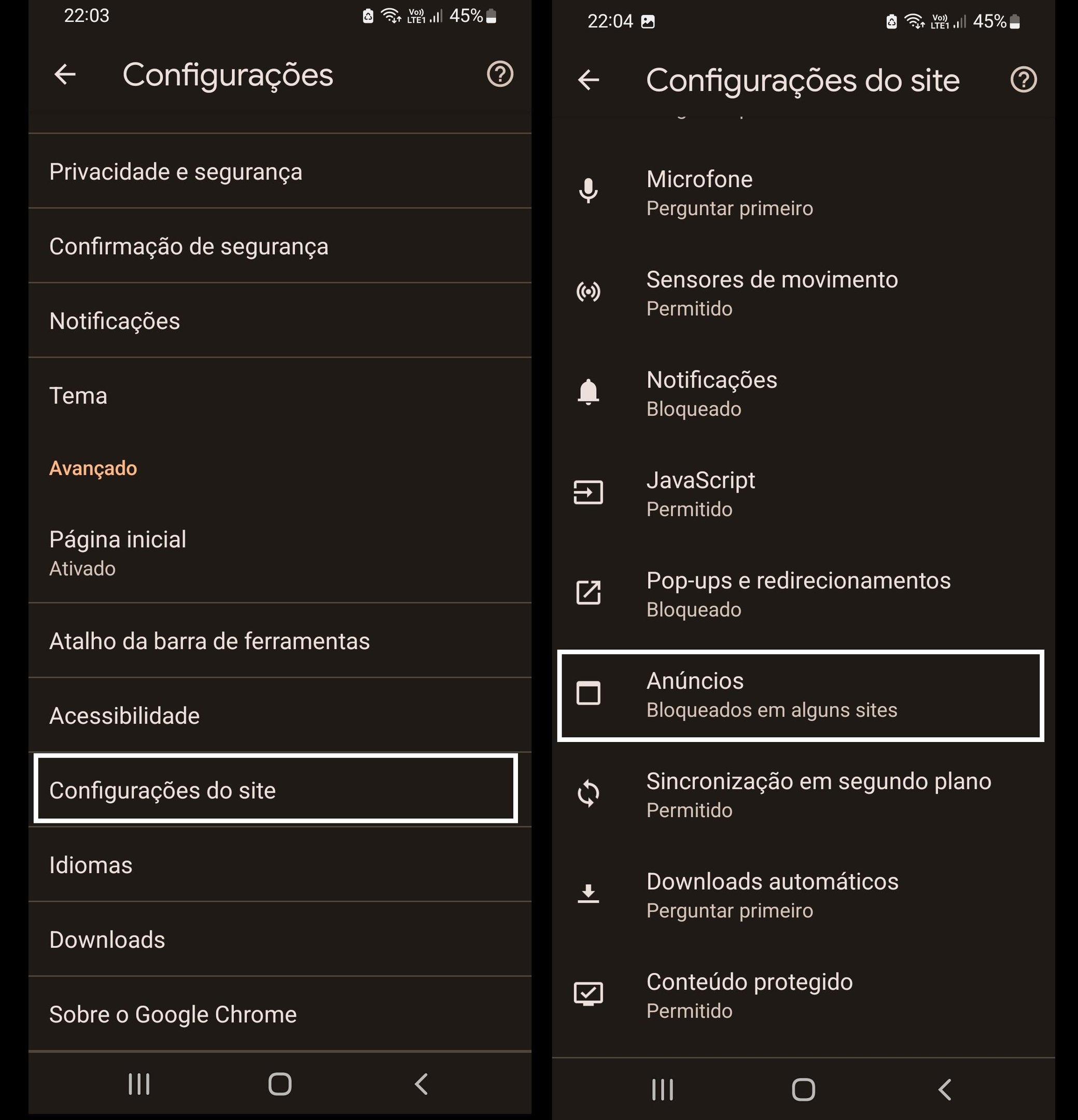 Como bloquear anúncios pop-up no meu Android?