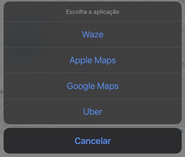 É possível escolher um aplicativo de mapas para traçar a rota até o destino de votação