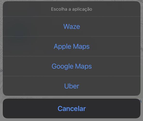 É possível escolher um aplicativo de mapas para traçar a rota até o destino de votação