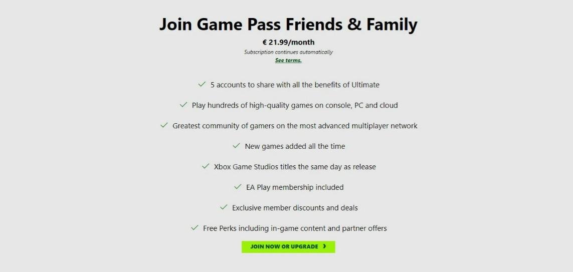 Xbox Game Pass Friends & Family' parece ser o nome do plano familiar do Game  Pass - XboxEra