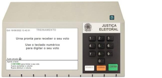 O simulador da urna eletrônica 2022 ajuda a usar o dispositivo corretamente.