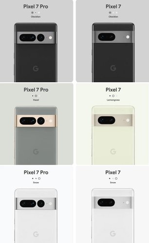 Cada modelo do Pixel 7 chega em três cores diferentes.