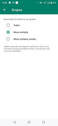 Escolha entre as três opções disponíveis.