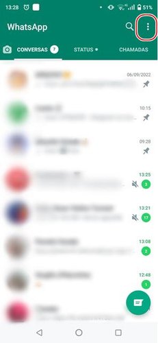 Clique nos três pontos para acessar o menu.