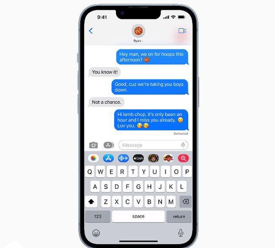 Edição e exclusão de mensagens no iMessage.