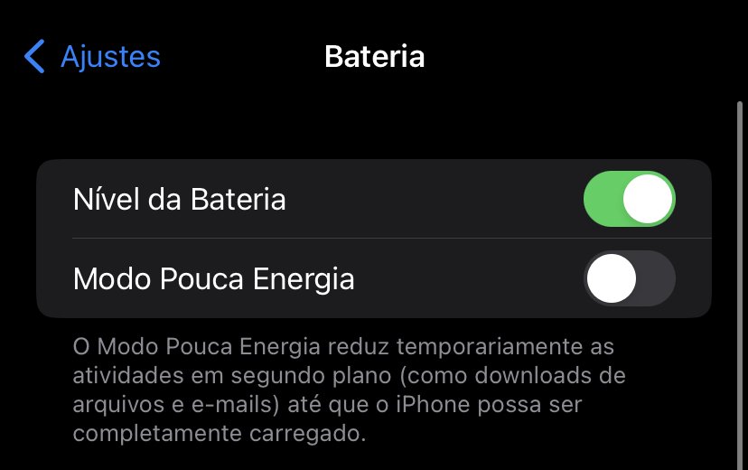 Porcentagem bateria iOS 16