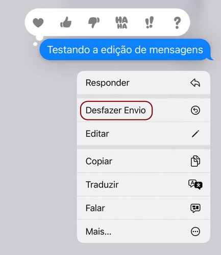 Selecione a opção “Desfazer Envio” para apagar a mensagem enviada por engano.