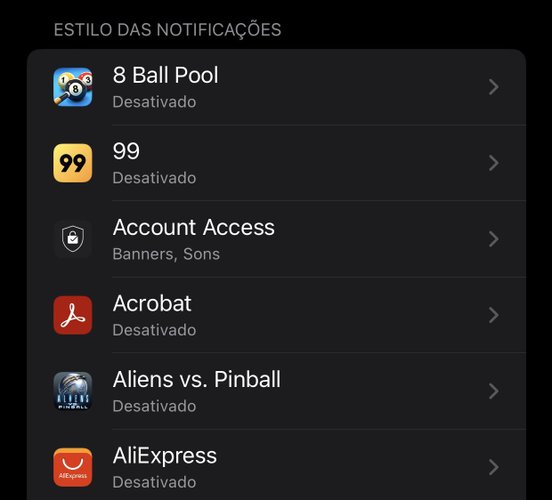 Desative as notificações desnecessárias