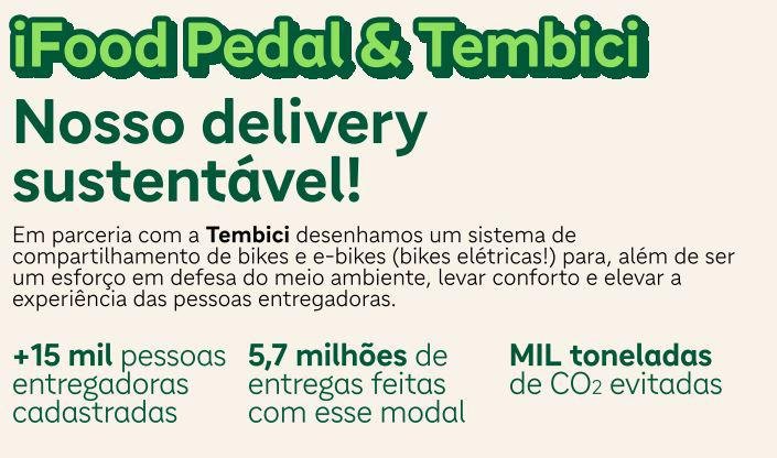 5,7 milhões de entregas foram realizadas com o uso de bikes elétricas.