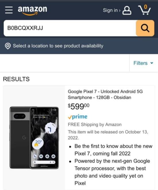 O preço do Pixel 7 apareceu na Amazon antes do lançamento do celular.