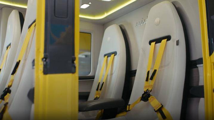 O interior da cabine da Geração 6.