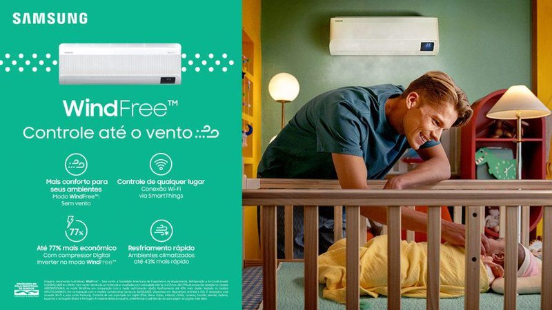 Linha WindFree pode climatizar o ambiente 43% mais rápido que outros aparelhos.