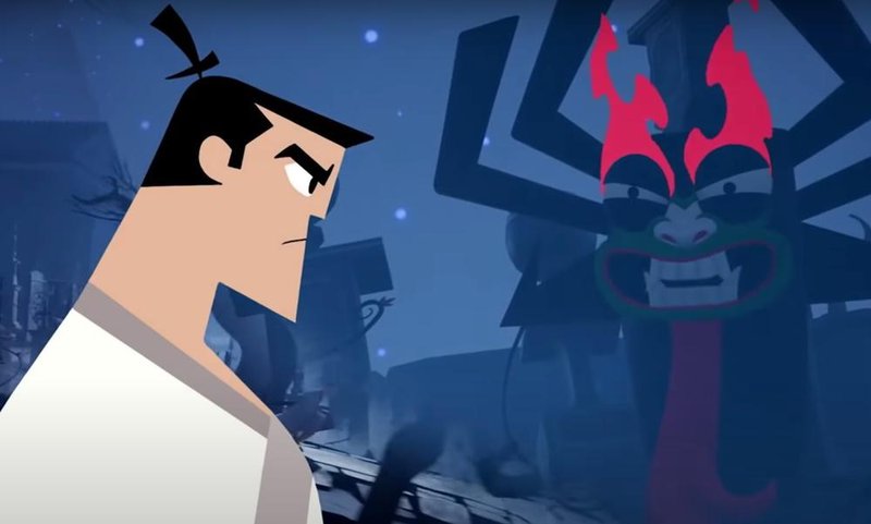 O samurai Jack precisa enfrentar o maligno Abu em um futuro distópico.