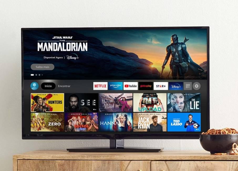 Baseado no Android TV, o Fire TV adota visual semelhante ao Google TV.