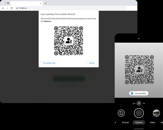 Nos computadores, os usuários poderão usar um dispositivo para ler o QR Code e realizar o login.