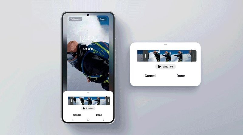 One UI 5 permite editar trechos de vídeos e usá-los como papel de parede.