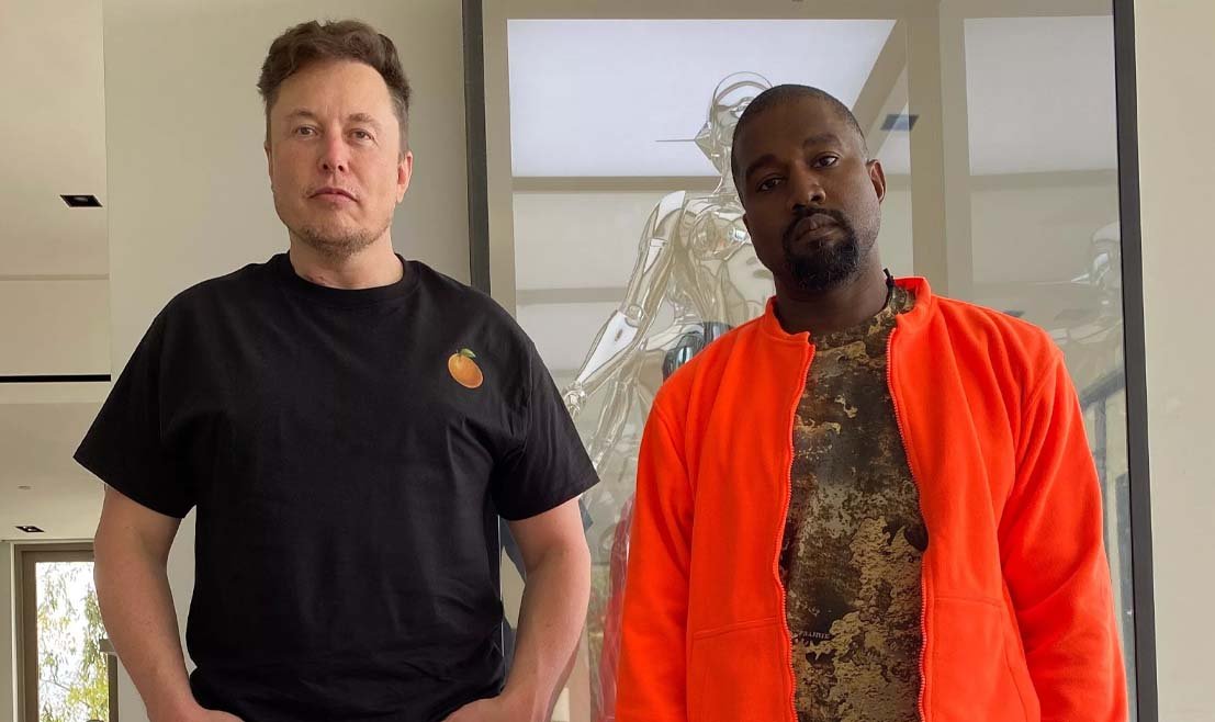 Uma dupla improvável: Elon Musk e Kanye West.