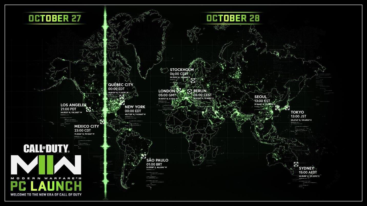 Cronograma de lançamento de Call of Duty MW2 - Imagem: Reprodução/Activision