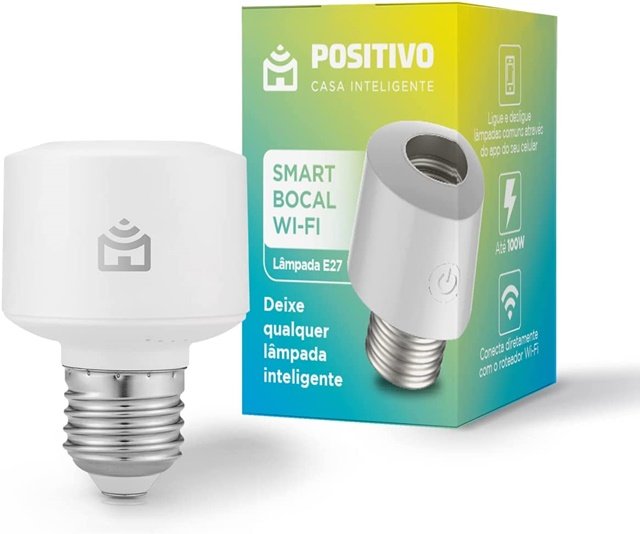 O smart bocal da Positivo torna qualquer lâmpada inteligente.