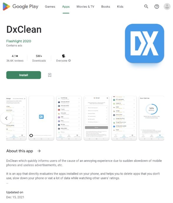 DxClean é um destaque entre os apps mal intencionados.
