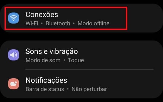 O nome da opção pode mudar de acordo com o sistema Android