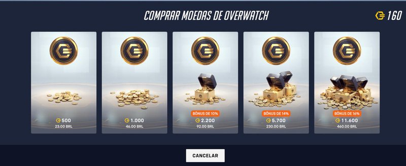 Pacotes de moedas de Overwatch 2 - Imagem/Captura de tela: Rebeca Pinho