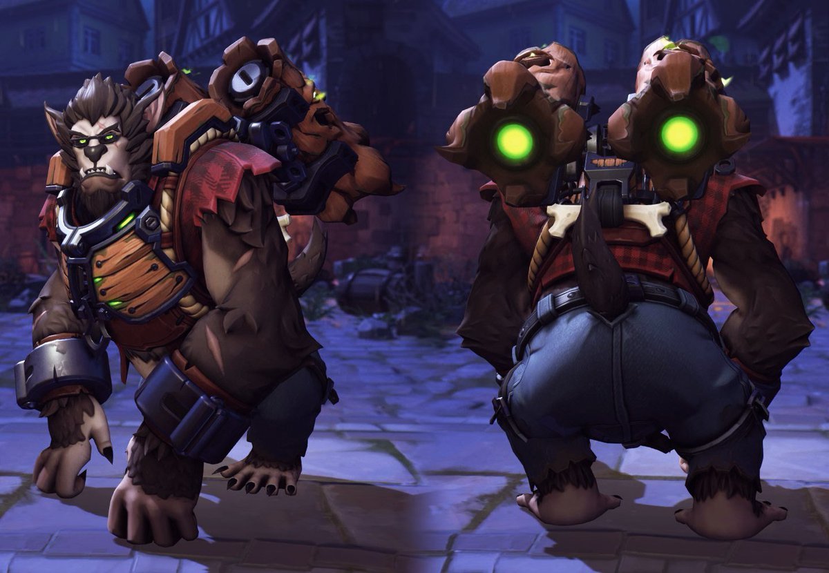 Skin lendária Lobisomem Winston - Imagem: Reprodução/Blizzard