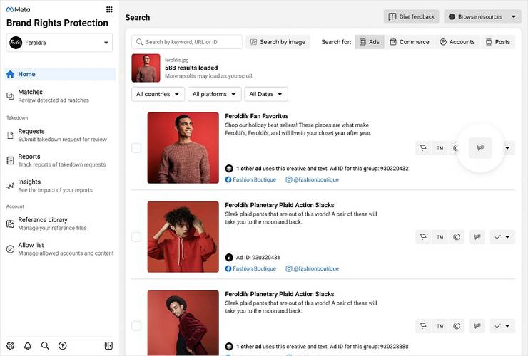 Busca por imagens para ajudar a encontrar mais posts para derrubar.
