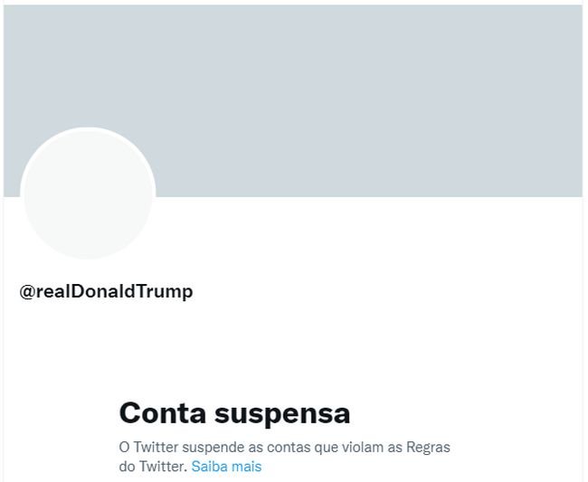 O perfil de Trump no Twitter foi banido em janeiro de 2021.