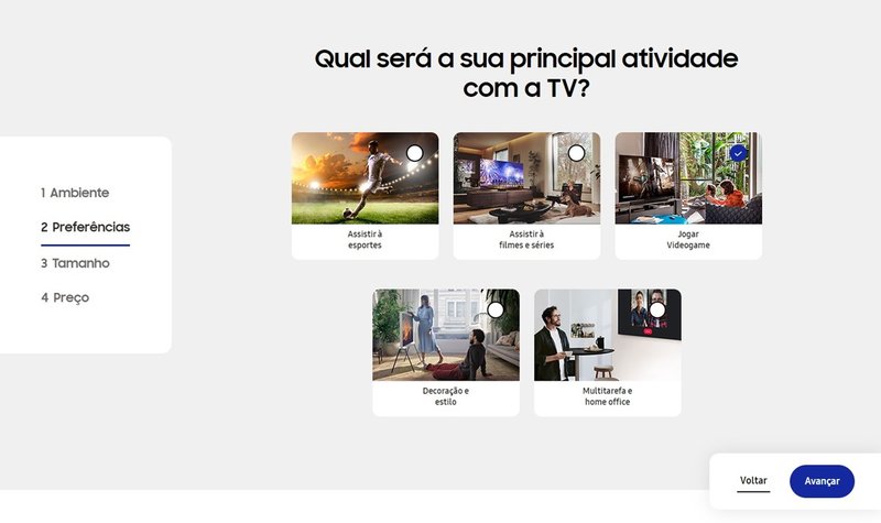 Uma TV dedicada para uma atividade específica pode trazer recursos exclusivos.