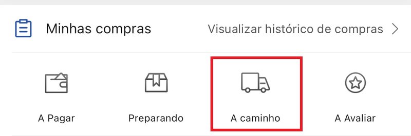 Na opção "A caminho" é possível visualizar todos os pedidos a serem entregues