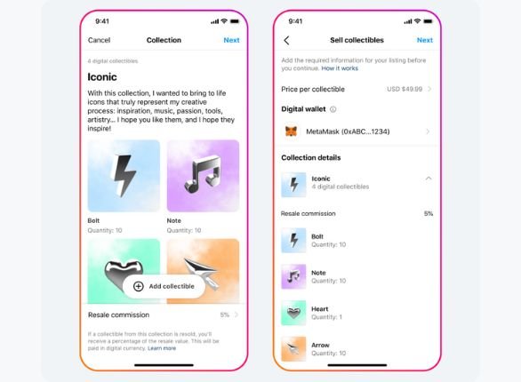 Colecionáveis Digitais será a ferramenta de criação e venda de NFTs no Instagram