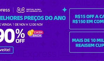 11.11 do AliExpress com até 90% off, cashback e cupons de desconto