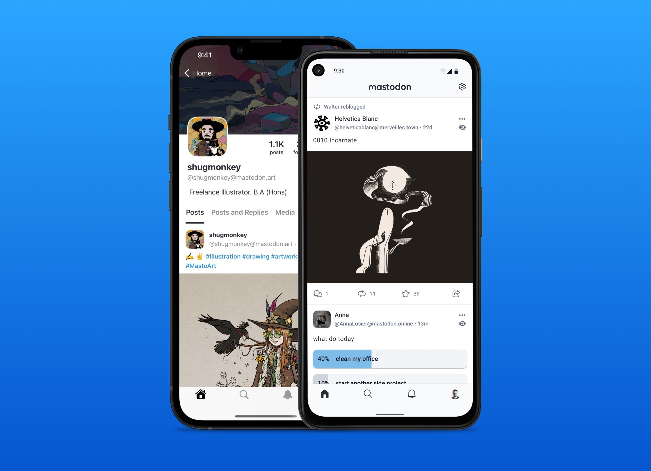 Além da versão desktop, o Mastodon está disponível para Android e iOS.