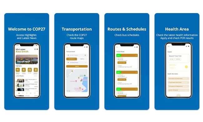O app da COP27 tem versões para Android e iOS.