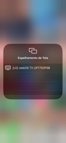 O espelhamento de tela também está disponível na Central de Controle do iPhone