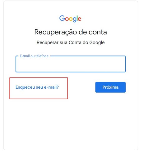 Toque nesse botão para dar início ao processo de recuperação da conta do Gmail. (Fonte: TecMundo/Reprodução)