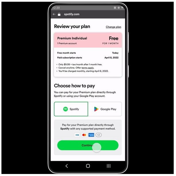 Os usuários poderão escolher pagar pelo serviço do Google ou pela opção do próprio Spotify.