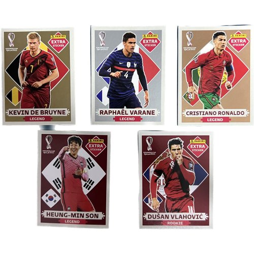 Algumas das figurinhas Legends do álbum da Copa do Mundo 2022