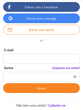 Faça login ou cadastre uma nova conta OLX