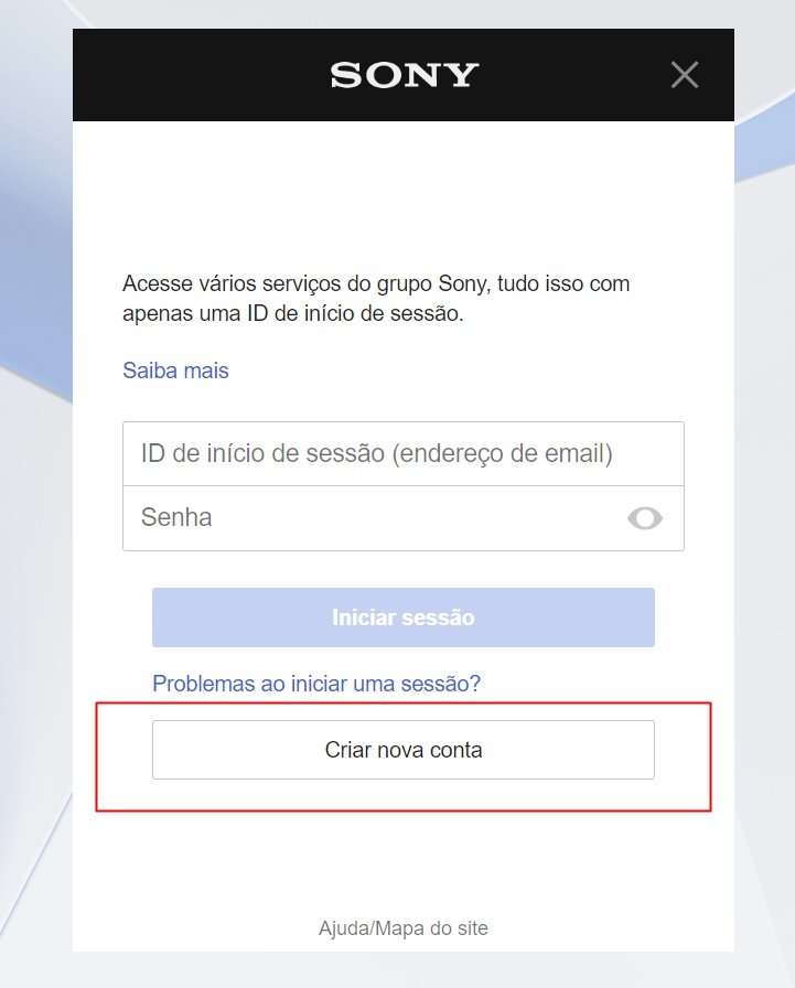 Essa é a primeira etapa para criar a sua conta PlayStation. (Fonte: TecMundo/Reprodução)