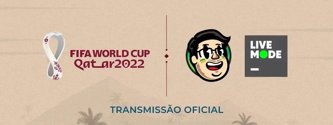 Divulgação da transmissão, em parceria com a FIFA e Live Mode