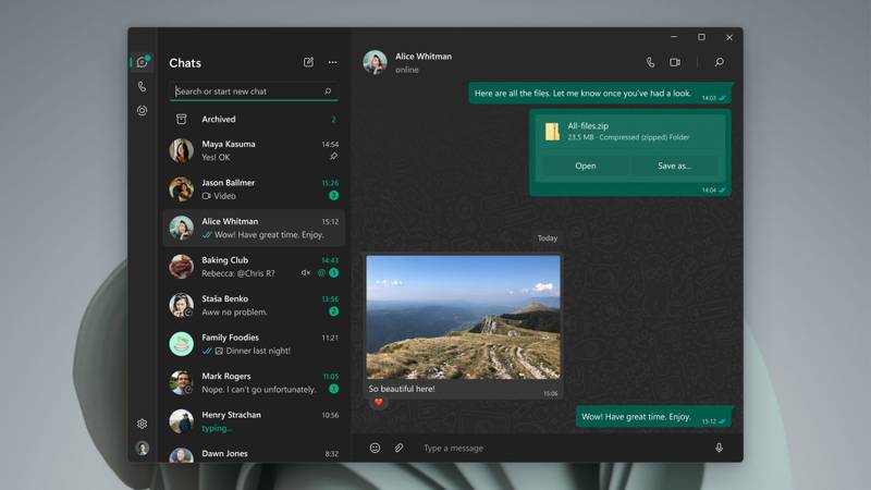 Imagens de divulgação do WhatsApp na Microsoft Store já mostram a nova aba.