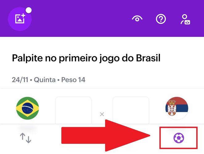 Há uma aba que leva direto para o bolão do Nubank