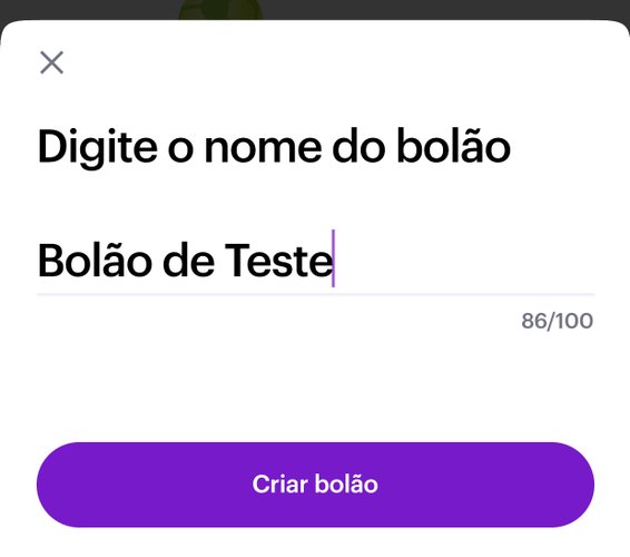 É possível dar um nome para o bolão com seus amigos