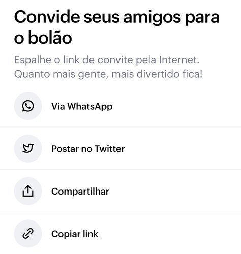 Você pode criar até mesmo links para compartilhar com diversas pessoas o seu grupo no NuBolão