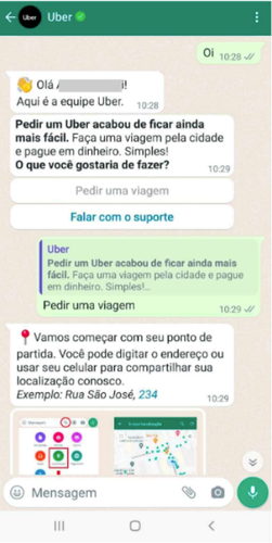 O Uber pelo WhatsApp está disponível apenas em quatro cidades, inicialmente.