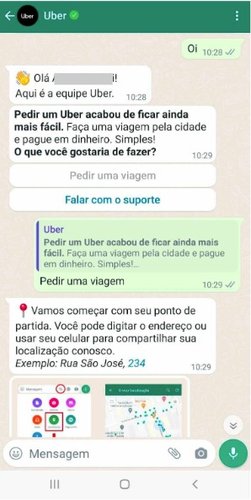 Uber WhatsApp